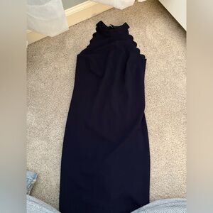 Navy blue short formal dress with scalloped details! Size xxs!